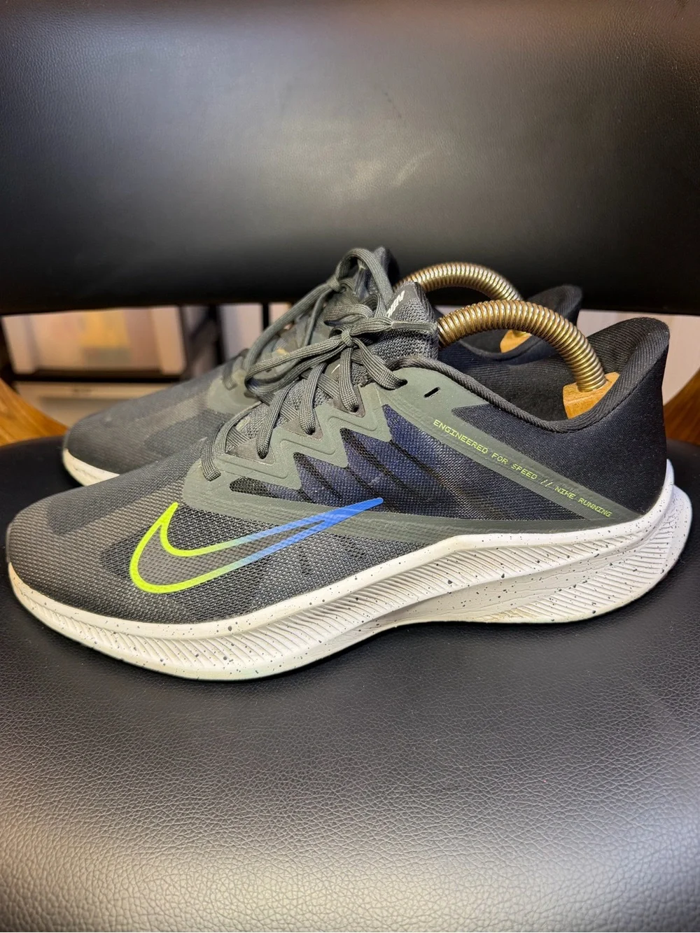 Nike Quest 3 Athletic Running Shoes Black/Blue/Volt DH0203-001 Men’s Size 11.5
